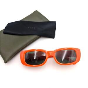 Aire Ceres Unisex Rectangle Sunglasses Neon Orange & Green Mono One Size